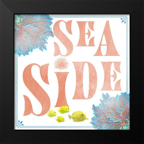 Sea Creatures_Sign 3 Black Modern Wood Framed Art Print by LightBoxJournal