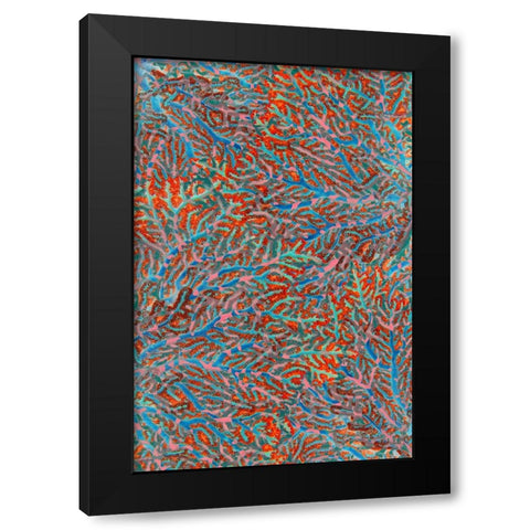 Sea Creatures_Surface Pattern 2 Black Modern Wood Framed Art Print with Double Matting by LightBoxJournal