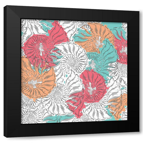 Sea Side BoHo Repeat 3 Black Modern Wood Framed Art Print with Double Matting by LightBoxJournal