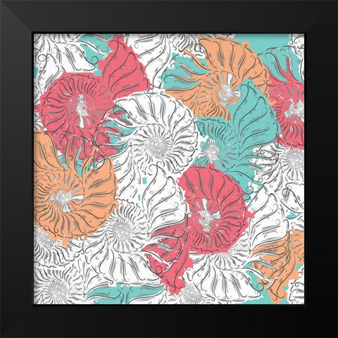 Sea Side BoHo Repeat 3 Black Modern Wood Framed Art Print by LightBoxJournal