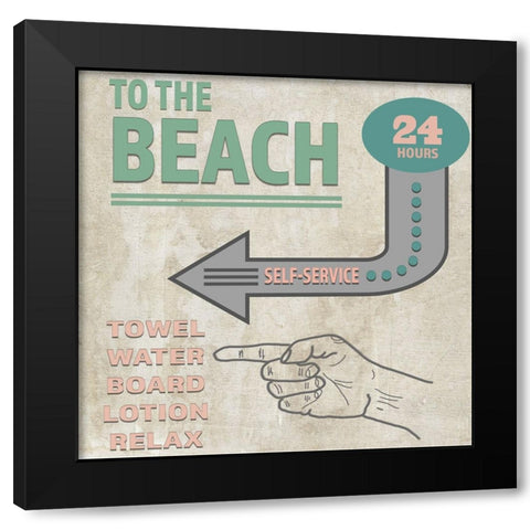 Sea Side BoHo_Sign 4 Black Modern Wood Framed Art Print with Double Matting by LightBoxJournal