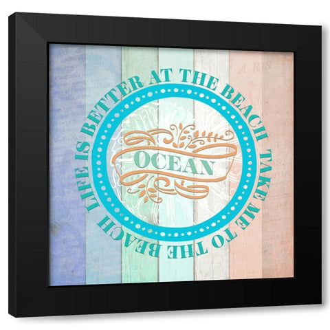 Sea Side Gypsy V4_Sign 2 Black Modern Wood Framed Art Print by LightBoxJournal