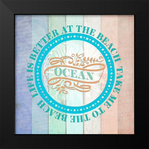 Sea Side Gypsy V4_Sign 2 Black Modern Wood Framed Art Print by LightBoxJournal