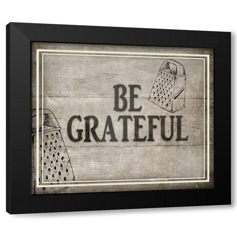 Be Greatful BK Black Modern Wood Framed Art Print with Double Matting by LightBoxJournal