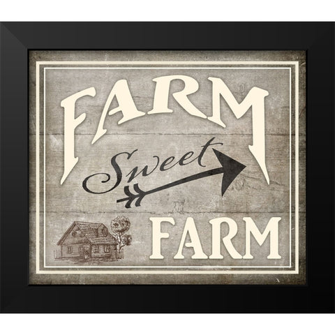 Farm Sweet Farm Black Modern Wood Framed Art Print by LightBoxJournal