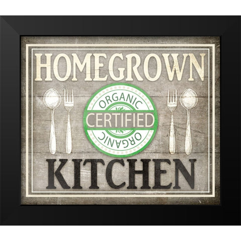 Home Grown Kitchen Black Modern Wood Framed Art Print by LightBoxJournal