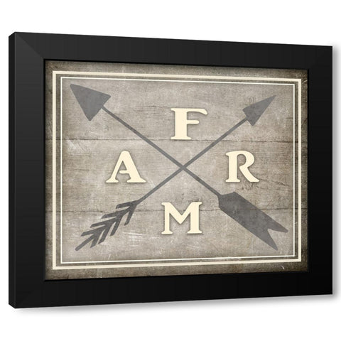 Vintage Farm Sign - Farm Black Modern Wood Framed Art Print with Double Matting by LightBoxJournal