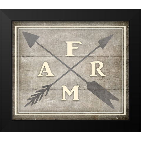 Vintage Farm Sign - Farm Black Modern Wood Framed Art Print by LightBoxJournal