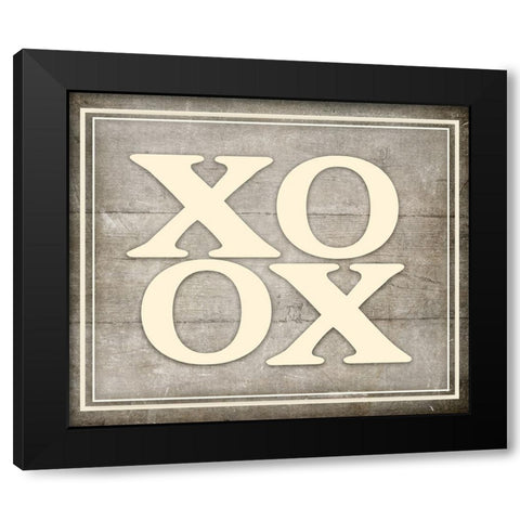 Vintage Farm Sign - XOXO 2 Black Modern Wood Framed Art Print with Double Matting by LightBoxJournal