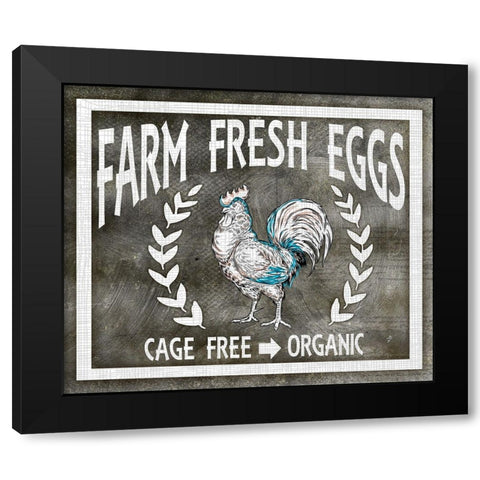 Farm Sign_Eggs Black Modern Wood Framed Art Print with Double Matting by LightBoxJournal