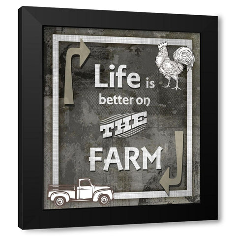 Farm Sign_Farm Sweet Farm 2 Black Modern Wood Framed Art Print by LightBoxJournal