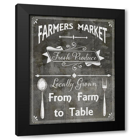 Farm Sign_Farm to Table Black Modern Wood Framed Art Print by LightBoxJournal
