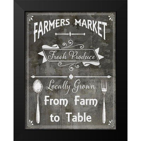 Farm Sign_Farm to Table Black Modern Wood Framed Art Print by LightBoxJournal