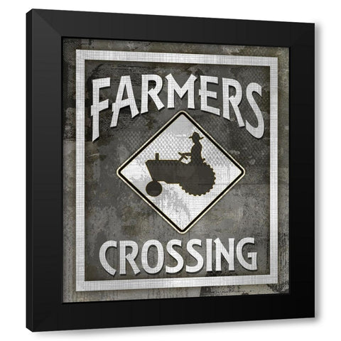 Farm Sign_Farmers Crossing Black Modern Wood Framed Art Print by LightBoxJournal
