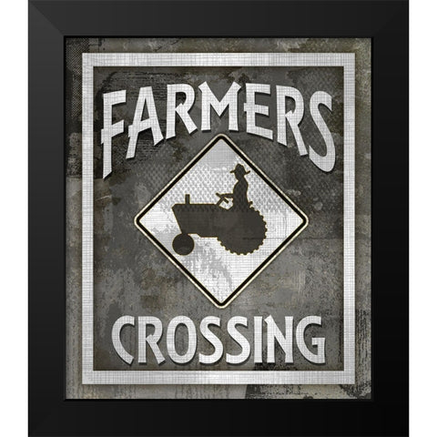Farm Sign_Farmers Crossing Black Modern Wood Framed Art Print by LightBoxJournal