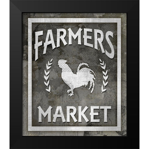 Farm Sign_Farmers Market 1 Black Modern Wood Framed Art Print by LightBoxJournal