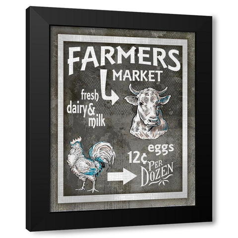 Farm Sign_Farmers Market 3 Black Modern Wood Framed Art Print with Double Matting by LightBoxJournal