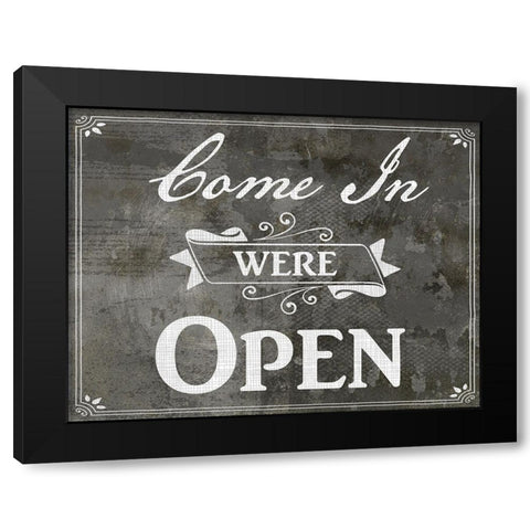 Farm Sign_Open Black Modern Wood Framed Art Print with Double Matting by LightBoxJournal