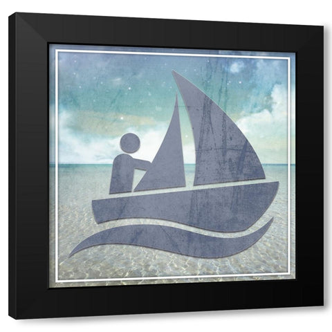 Signs_Boating2_V1 Black Modern Wood Framed Art Print by LightBoxJournal
