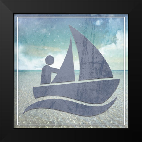Signs_Boating2_V1 Black Modern Wood Framed Art Print by LightBoxJournal