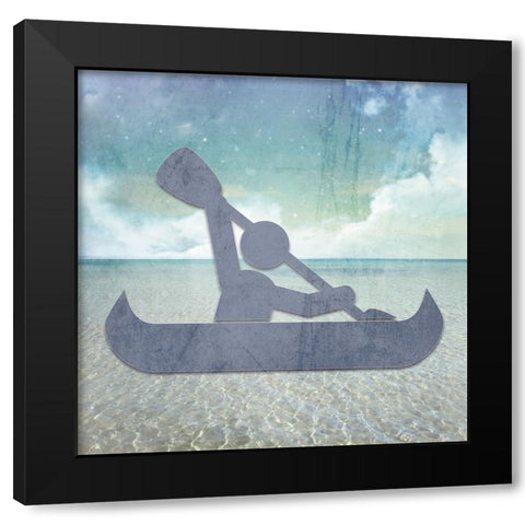 Signs_Kayak Black Modern Wood Framed Art Print by LightBoxJournal