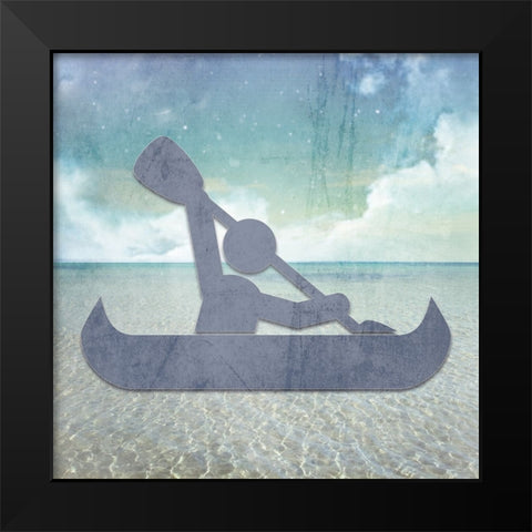 Signs_Kayak Black Modern Wood Framed Art Print by LightBoxJournal