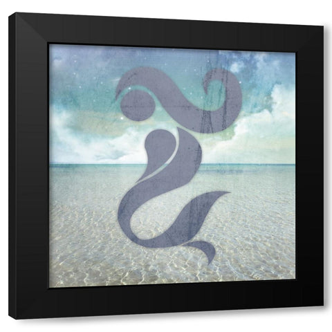 Signs_Mermaid Black Modern Wood Framed Art Print by LightBoxJournal