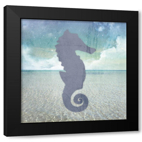 Signs_SeaHorse Black Modern Wood Framed Art Print by LightBoxJournal