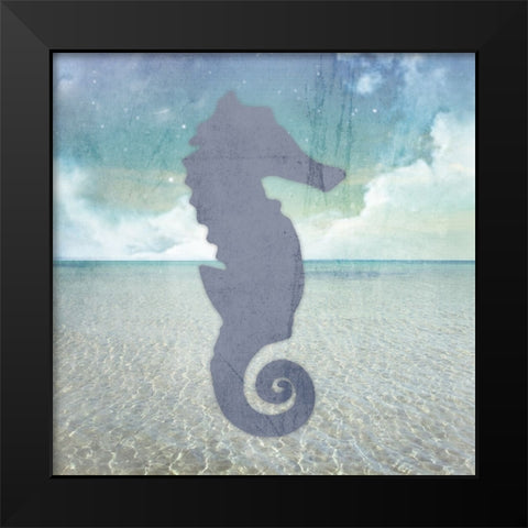 Signs_SeaHorse Black Modern Wood Framed Art Print by LightBoxJournal