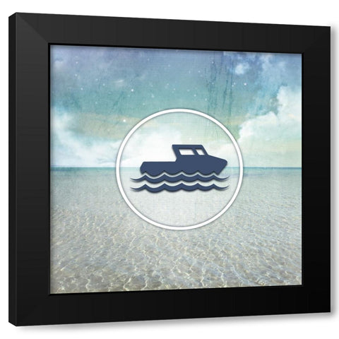 Signs_SeaLife_boater Black Modern Wood Framed Art Print by LightBoxJournal