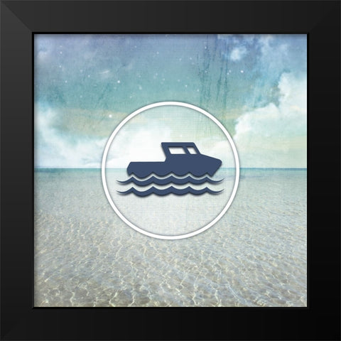 Signs_SeaLife_boater Black Modern Wood Framed Art Print by LightBoxJournal