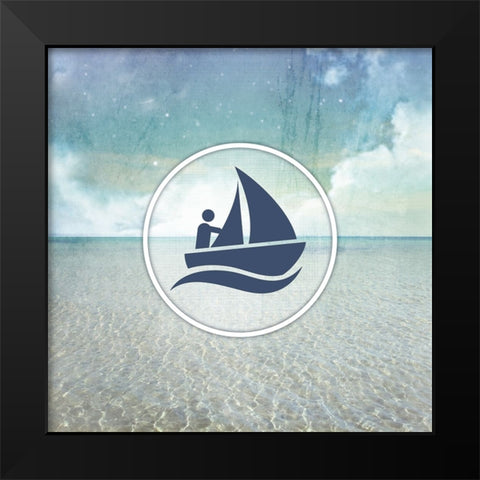 Signs_SeaLife_Boater2 Black Modern Wood Framed Art Print by LightBoxJournal
