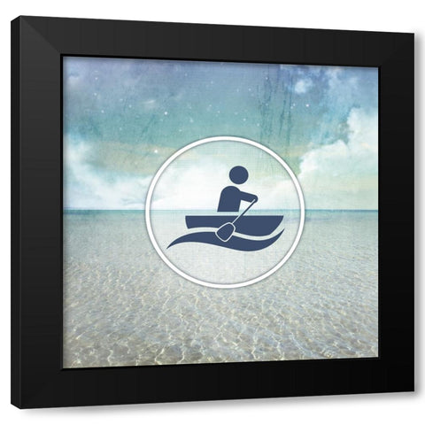 Signs_SeaLife_Boater3 Black Modern Wood Framed Art Print by LightBoxJournal