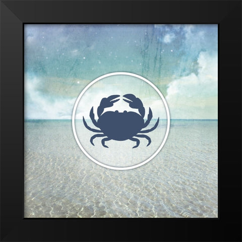 Signs_SeaLife_Crab Black Modern Wood Framed Art Print by LightBoxJournal