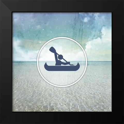 Signs_SeaLife_Kayaker Black Modern Wood Framed Art Print by LightBoxJournal