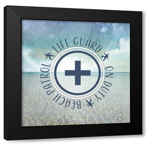 Signs_SeaLife_LifeGuard Black Modern Wood Framed Art Print by LightBoxJournal