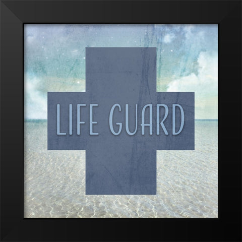 Signs_SeaLife_LifeGuard4 Black Modern Wood Framed Art Print by LightBoxJournal