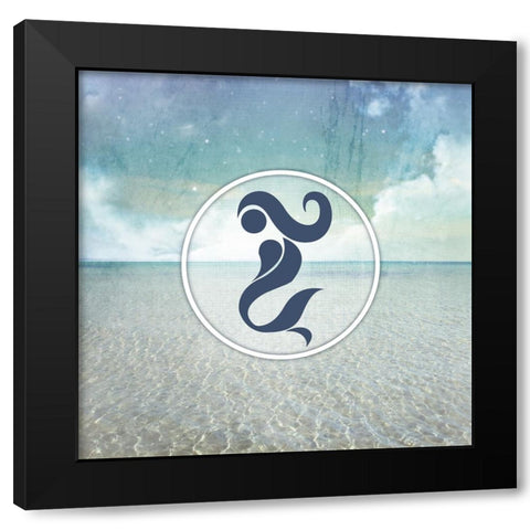Signs_SeaLife_Mermaid Black Modern Wood Framed Art Print by LightBoxJournal