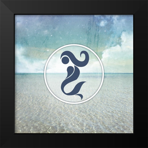 Signs_SeaLife_Mermaid Black Modern Wood Framed Art Print by LightBoxJournal