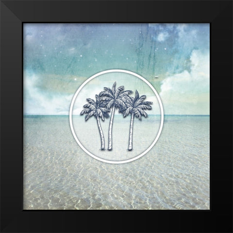 Signs_SeaLife_Palmtrees Black Modern Wood Framed Art Print by LightBoxJournal