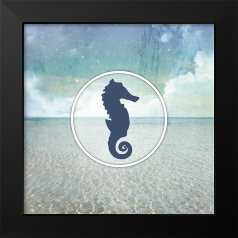 Signs_SeaLife_SeaHorse Black Modern Wood Framed Art Print by LightBoxJournal