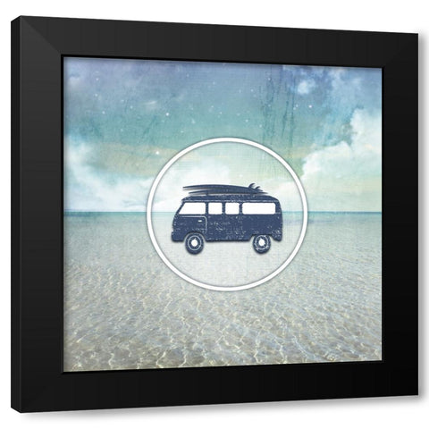 Signs_SeaLife_SurfBus2 Black Modern Wood Framed Art Print with Double Matting by LightBoxJournal