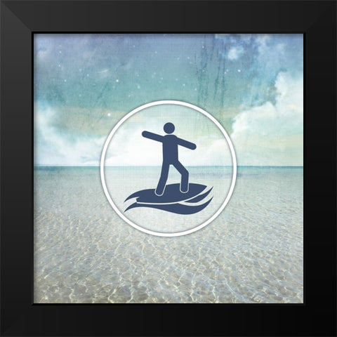 Signs_SeaLife_Surfer2 Black Modern Wood Framed Art Print by LightBoxJournal