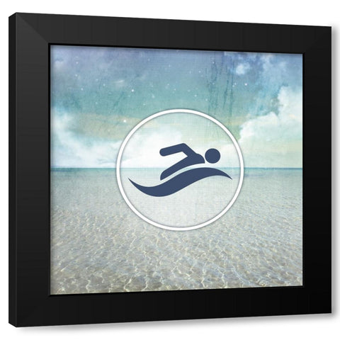 Signs_SeaLife_Swimmer2 Black Modern Wood Framed Art Print by LightBoxJournal