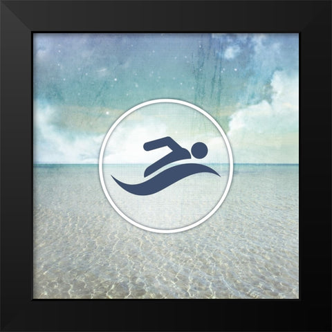 Signs_SeaLife_Swimmer2 Black Modern Wood Framed Art Print by LightBoxJournal