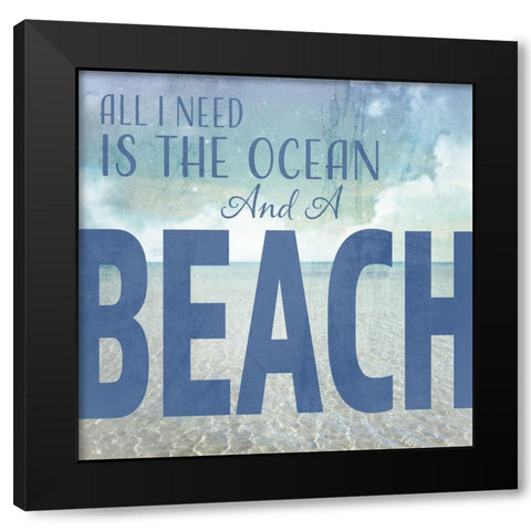Signs_SeaLife_Typography_OceanAndBeach Black Modern Wood Framed Art Print with Double Matting by LightBoxJournal