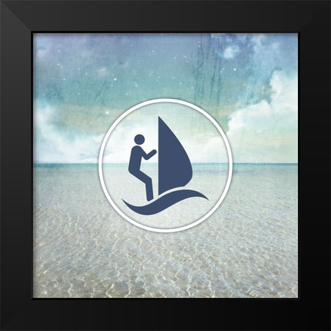 Signs_SeaLife_WindSurfer Black Modern Wood Framed Art Print by LightBoxJournal