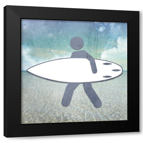 Signs_Surfer Black Modern Wood Framed Art Print by LightBoxJournal