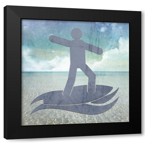 Signs_Surfer2 Black Modern Wood Framed Art Print with Double Matting by LightBoxJournal