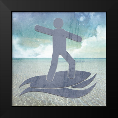 Signs_Surfer2 Black Modern Wood Framed Art Print by LightBoxJournal